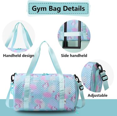 Спортивна сумка з єдинорогом, маленька, унісекс (зелена)