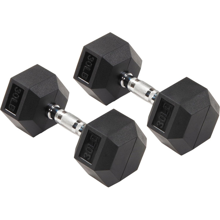 Гантелі Signature Fitness шестигранні, 13,6 кг, кольорові, з гумовим покриттям, набір 2 шт.