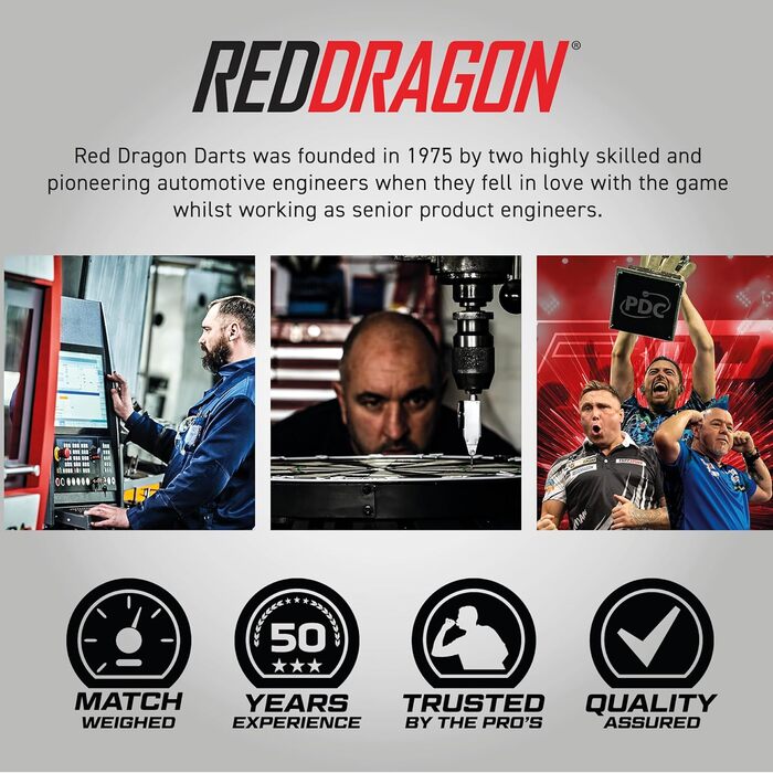 Професійний набір дротиків RED DRAGON Stag 26 г з вольфраму з оперенням та стрижнями