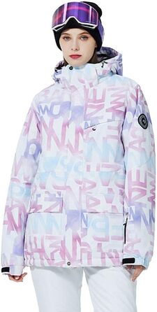 Модна жіноча гірськолижна куртка та штани, водонепроникні, вітронепроникні, кольорові, з принтом, рожевий, розмір M