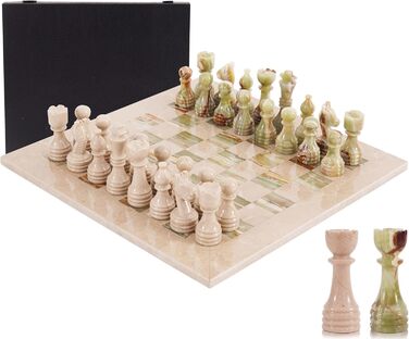 Шаховий набір з мармуру для дорослих, ручної роботи, з дошками Verona & Green Onyx, 32 фігури, 2 додаткові королеви, коробка для зберігання, розкішна подорожня гра, елегантний подарунок для дому