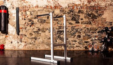 Станція для віджимань GORILLA SPORTS®, 98x65x125 см, до 150 кг, сталевий турнік, м'які ручки, чорна або біла, для фітнесу, паралети, бруси