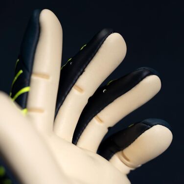 Воротарські рукавички Uhlsport Prediction Absolutgrip Hn для дітей та дорослих, 9.5, темно-синій/білий/флуоресцентний жовтий