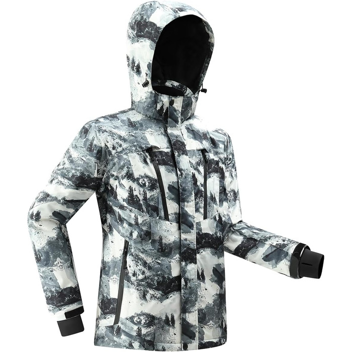 Чоловіча водонепроникна лижна куртка PHIBEE, тепла, вітрозахисна, з капюшоном, для зими, розмір XXL, з принтом