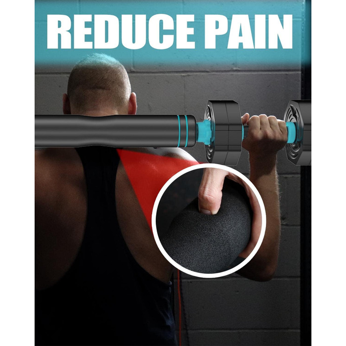 Набір гантелей ARUNDO Kurzhantel-Set 20 кг, 2-в-1: гантелі та штанга. Фітнес-набір для дому, обладнання для силових тренувань, неслизьке, регульоване гантельне обладнання. Оселедець гантелі 9 кг.