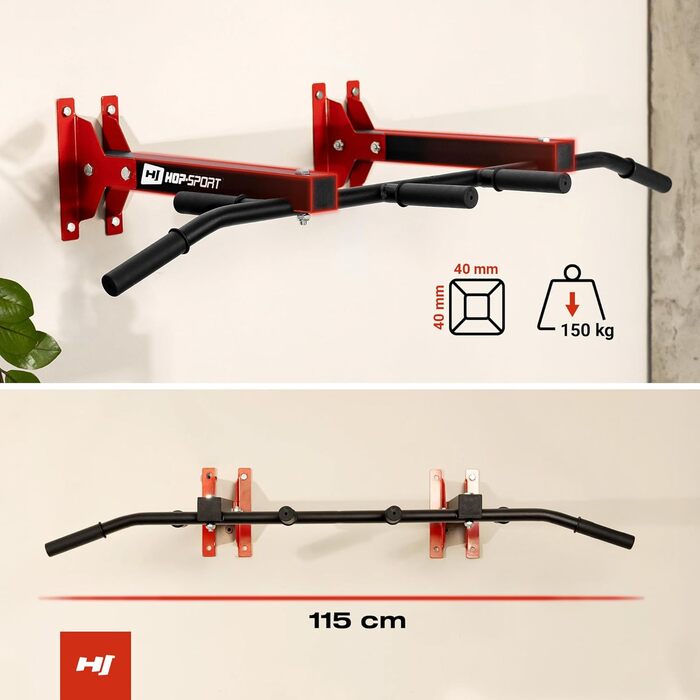 Hop-Sport Мультигрифова турнік для стіни HS-2002K - Професійний турнік для дому з різними варіантами хваток