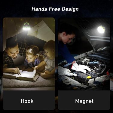 LED кемпінговий ліхтар Blukar: портативна ручна лампа з магнітом, 3 режими світла, водонепроникна для кемпінгу, походів та надзвичайних ситуацій