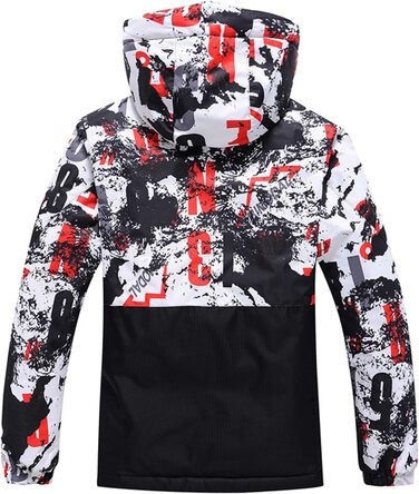 RIUIYELE Комплект чоловічий: куртка та штани для катання на лижах, тепла зимова куртка з підігрівом, качулка, для сноуборду та гірськолижного спорту, Orange/Abendrot, розмір L