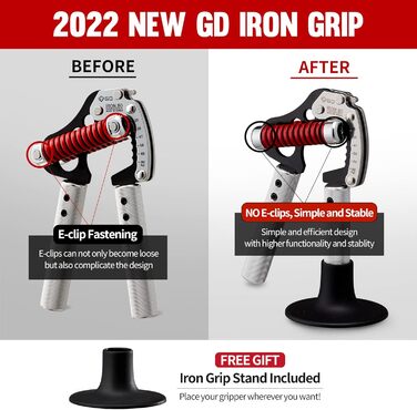 GD GRIP Iron 8 еспандер для рук, регульований, 25-80 кг, тренажер для хвату та передпліччя