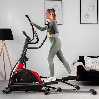 Еліптичний тренажер Hop-Sport HS-095CF з підкладкою, 30 кг маховик, максимальна вага користувача 135 кг, чорний