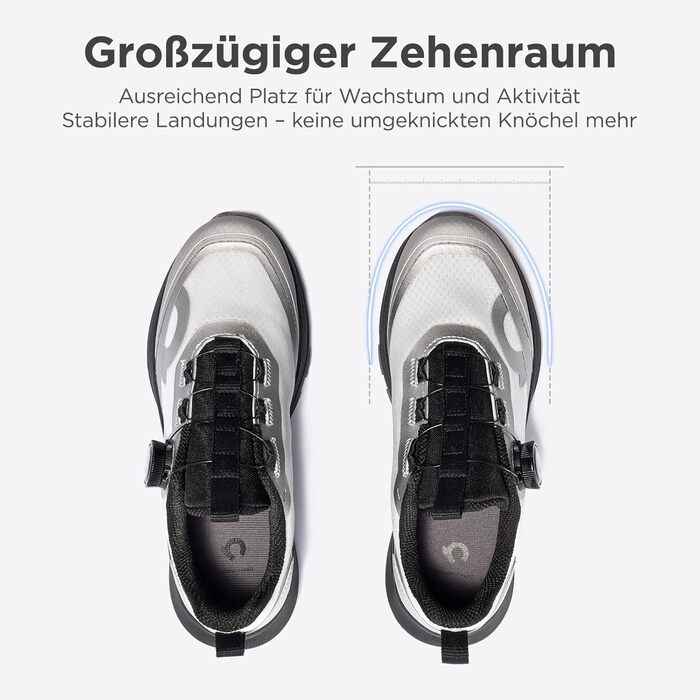 Дитячі кросівки Happy Nochnoc All-Max для хлопчиків та дівчаток – легкі, дихаючі спортивні кросівки з високою амортизацією для тенісу, відпочинку та тренувань, 33 EU, чорний, з рідинним сріблом