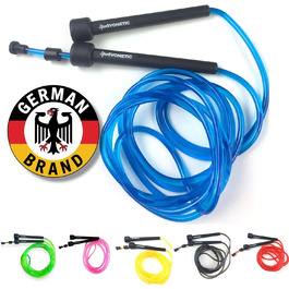 Стрибкове канат для дорослих та дітей, чоловіків та жінок - для фітнесу, кроссфіту, спорту, боксу та відпочинку - регульований розмір - Speed Rope, Jump Rope, Sprungseil (Блакитний)