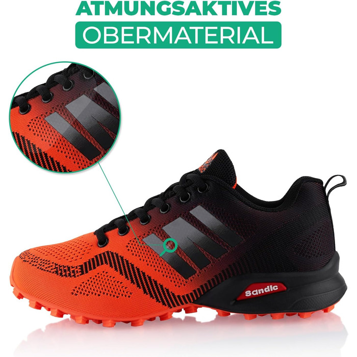 Трекінгові черевики для жінок та чоловіків, дихаючі, для трекінгу та трейлраннінгу, 45 EU, помаранчево-чорні