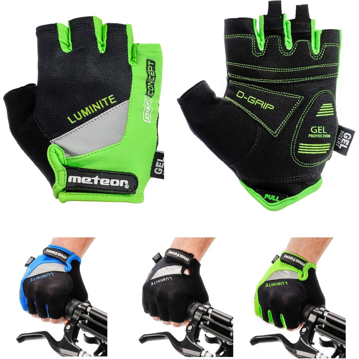 Рукавички для гірського велосипеда Meteor Radhandschuhe Gel GX31 Green - чоловічі, жіночі, дитячі, для даунхілу та хайкінгу