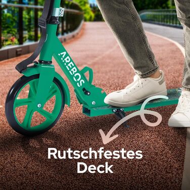 Самокат Arebos Cityroller для дітей і дорослих, складаний, регульований по висоті, XXL колеса, ремінь для перенесення, до 100 кг