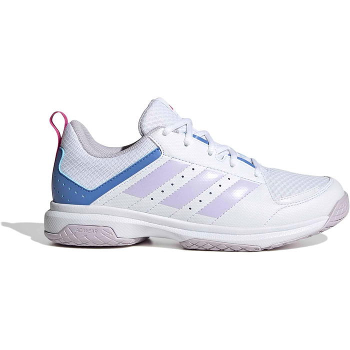 Жіночі кросівки Adidas Ligra 7 Indoor для залу (48 EU, білий, сріблястий, синій)