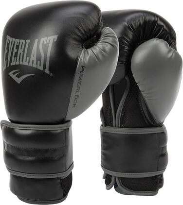 Боксерські рукавички Everlast Powerlock 2R 16oz чорні, універсальні для дорослих