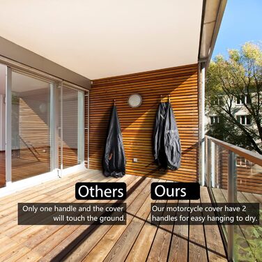 Захисний чохол для мотоцикла 300D Motorrad Abdeckplane - водовідштовхуючий, зимостійкий, з оксфордської тканини, з 7 світловідбиваючими смугами та 2 отворами для замка (XXXL: 265x95x125cm), флуоресцентний зелений