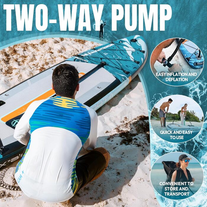 Надувний SUP Борд 350x89x15см: Широкий, для дорослих, з аксесуарами та рюкзаком. Ідеально для йоги, риболовлі та серфінгу.