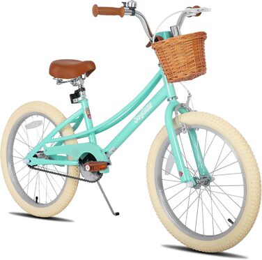 JOYSTAR Дитяче велосипед 20 дюймів для дівчаток 7-10 років, з підніжкою та кошиком, зелений