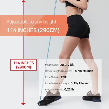 Скакалка для фітнесу Springseil – легкий, регульований, без заплутування, чудове керування канатом для кардіо-боксу, кросфіту, тренувань будь-якого віку та статі (спеціальний люкс, розкішний сірий колір)