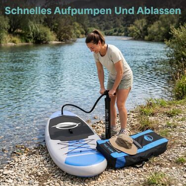 SUP дошка SereneLife з комплектом аксесуарів, блакитна – для стійкої плавучості та відпочинку