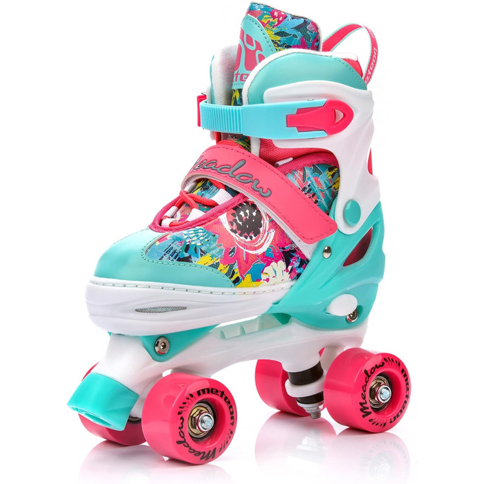 Роликові ковзани Meteor Retro Rollschuhe - стильні ролики 80-х для дітей та підлітків. Яскрава кольорова гамма, регульований розмір 39-41. Quad Skate, Inline Skates, MEADOW