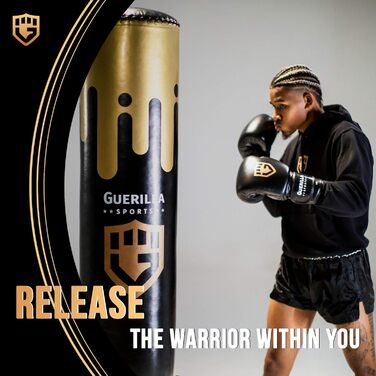 Вільностоячий боксерський мішок Guerilla Sports PRO зі стійкою, рукавичками та бандажами, для боксу, MMA та тренувань, для дорослих (початківців і професіоналів)