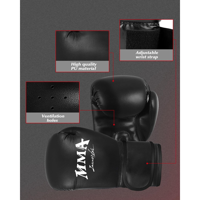 Боксерський мішок підвісний, комплект (без наповнювача) для дорослих з боксерськими рукавичками та аксесуарами. Міцний мішок з мікрофібри для кікбоксингу, фітнесу, ММА, греплінгу, муай-тай, карате.