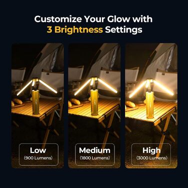 Ліхтар кемпінговий BougeRV 15600mAh, перезарядна лампа для кемпінгу, регульована висота та кут, IP54, водонепроникний, для кемпінгу, подорожей, надзвичайних ситуацій, зелений