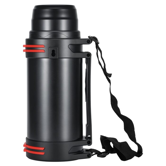 Термос-фляга Thermos 2.5 л з нержавіючої сталі для напоїв, з 2 чашками, подвійні стінки, для кемпінгу, 24 години гаряче/холодне