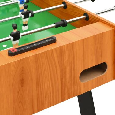 Складний стіл для настільного футболу vidaXL, 121x61x80 см, світло-коричневий, професійний кікер з тримачем для напоїв