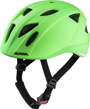 Дитячий велосипедний шолом Alpina XIMO L.E., легкий, міцний, із LED-підсвіткою, зелений матовий, 49-54 см