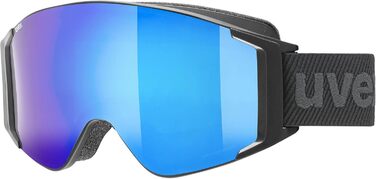 Лижна маска Uvex G.gl 3000, унісекс, чорна, лінза blue-lasergold lite, універсальний розмір