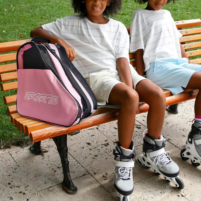 Сумка для ковзанів Baoblaze з регульованим плечовим ременем, рожева, для ковзанів, роликів, квадів