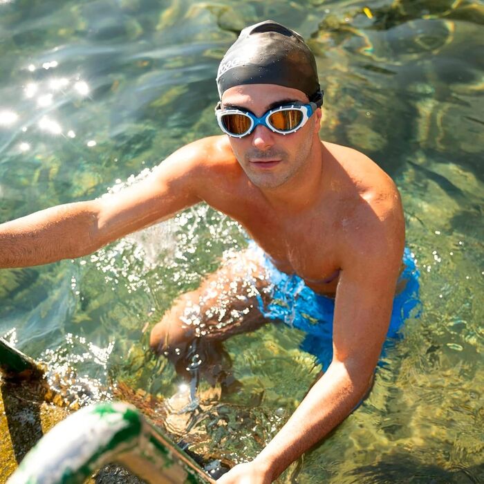 Окуляри для плавання Zoggs Predator Flex (Blue/Grey/Polarized Copper) – для відкритих водойм, антифог, регульовані ремінці