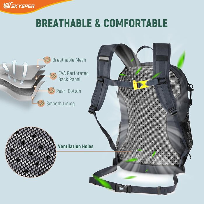 Рюкзак для походів SKYSPER 20L – легкий, компактний, унісекс, туристичний, екологічний, для спорту та активного відпочинку