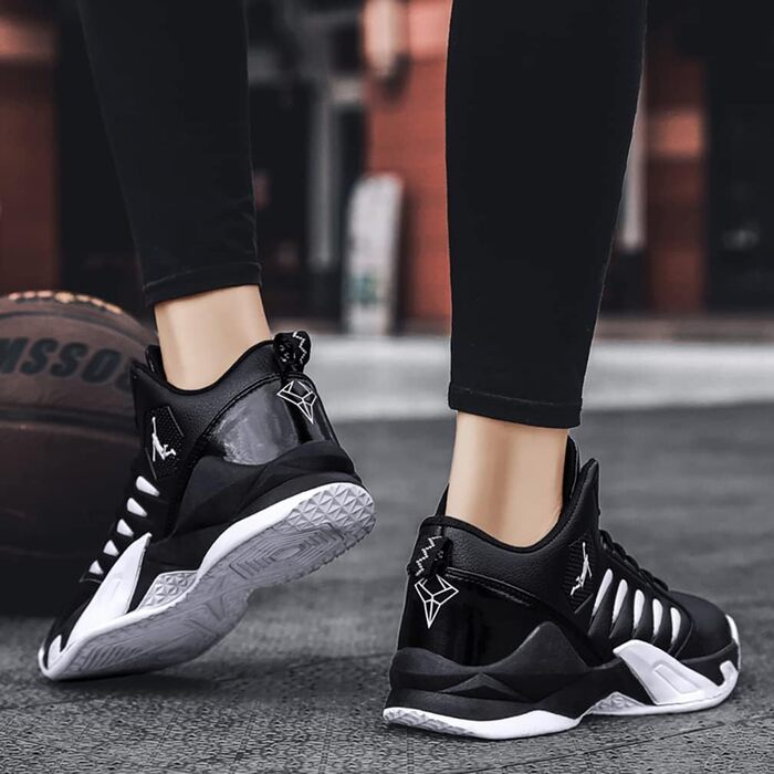 Кросівки баскетбольні чоловічі/жіночі, спортивні, для ходьби, легкі, чорні, з антиковзкою підошвою, зносостійкі