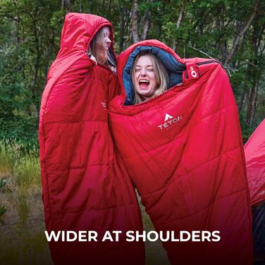 Сплячий мішок Teton Sports LEEF Ultralight Mummy - ультралегкий, для походів, кемпінгу, 3-4 сезон, з мішком для зберігання, чорний/оливковий