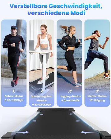 Електрична бігова доріжка для дому з нахилом, Walking Pad із пультом ДК, LED-дисплей, для офісу та дому, 2.5 к.с., швидкість 0.97-6.11 км/год, вантажопідйомність 120 кг