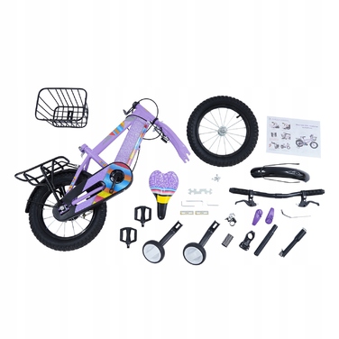 Дитячий велосипед 14 дюймів з кошиком, для дітей від 3 до 6 років