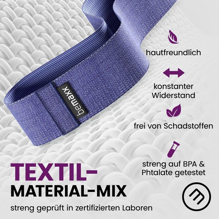 Набір фітнес-гумок для тренувань: 4 шт. (латекс/тканина) + eBook | Гумки для фітнесу, йоги, силових тренувань, Booty Band