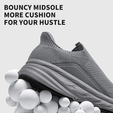 Сліпони чоловічі Sosenfer без шнурівки: спортивні кросівки для бігу, фітнесу, прогулянок (1646 Темно-сірий, 44 EU)