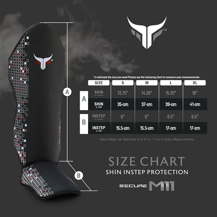 Mytra Fusion M-11 Захист гомілки та стопи преміум для муай-тай, кікбоксингу, MMA, легкий та міцний шкіряний щиток для єдиноборств, чорний, розмір L