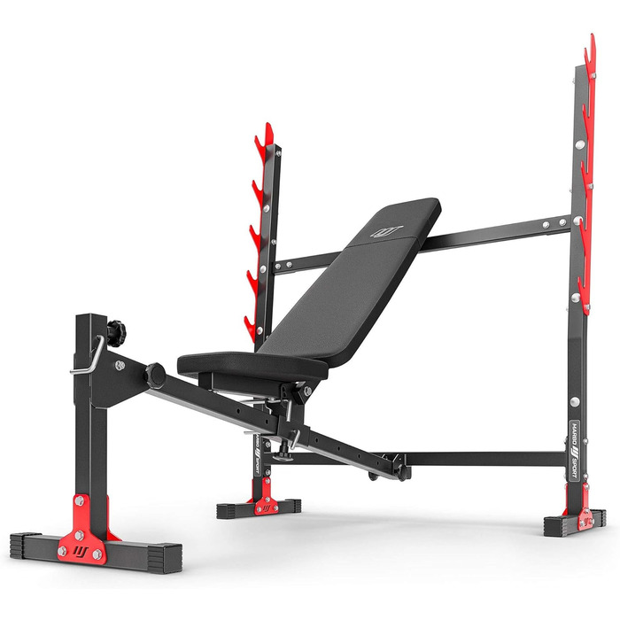 Регульована лава для жиму Marbo Sport MH-L107 2.0 з тримачем для штанги, чорна, вироблено в ЄС