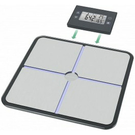 Medisana BS 460 цифрова вага-аналізатор тіла з LCD-дисплеєм, вимірювання жиру, води, м'язової та кісткової маси, до 180 кг, чорна/срібляста