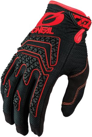 Рукавички O'NEA для мотоцикла та велосипеда: MX, MTB, DH, FR, Downhill, Freeride | Зносостійкі, гнучкі матеріали, силіконовий принт для зчеплення | Sniper Elite Glove | Чорний/Неоновий (M, Чорний/Червоний)