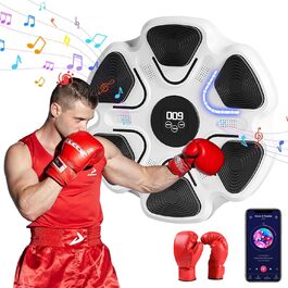 Музична скринька з Bluetooth, 9 режимів швидкості, настінний LED програвач, електронна розумна іграшка з підрахунком, біла, рукавички для дорослих