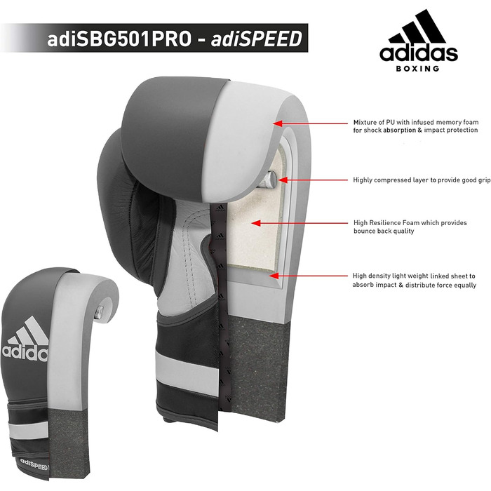 Боксерські рукавички adidas AdiSpeed для тренувань і спарингу, чоловічі та жіночі, 340/453/510 г