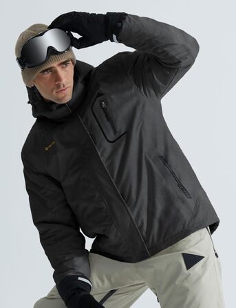 Куртка GEMYSE для чоловіків, водонепроникна, вітронепроникна, з підкладкою, зимова, з капюшоном, для спорту, відпочинку, активного відпочинку, графітово-сіра, XXL